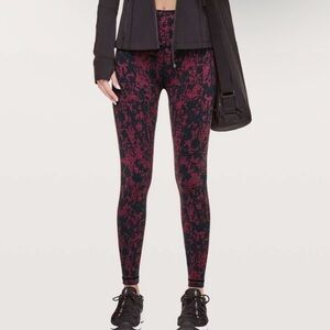 Lululemon Wunder Under Leggings - Black & Burgundy